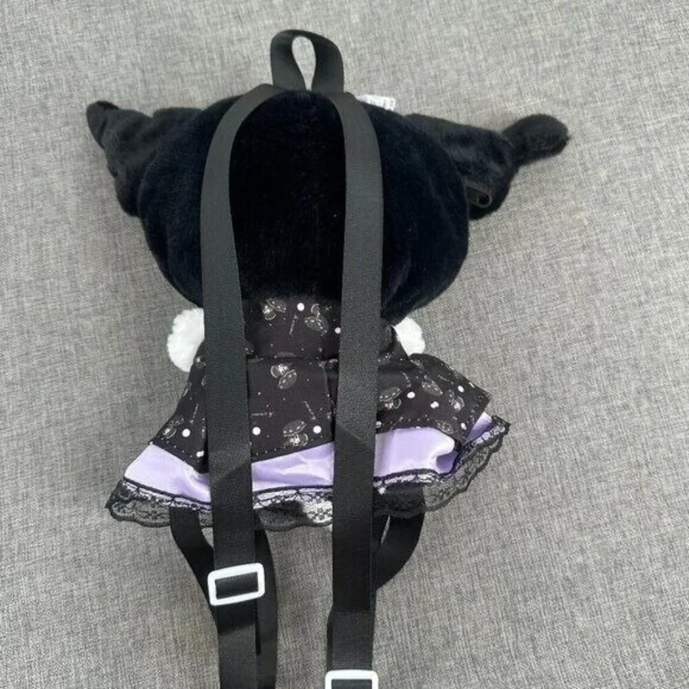 Brand New! Kawaii Kuromi Plush Backpack Black White Purple‎ Adjustable Straps